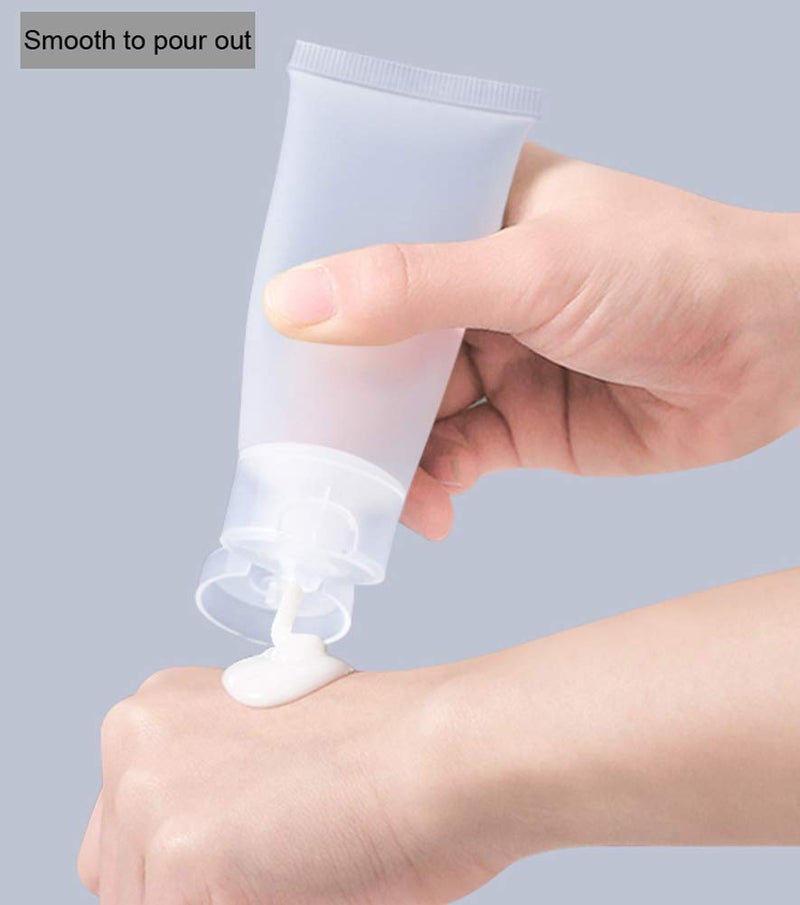 Ovenot 24PCS 50ml/1.7oz Empty Refillable Clear Plastic Squeeze Soft Tubes with Flip Cover Lotion Bottle Travel Sample Packing Cosmetic Makeup Container Storage Vials Jars for Facial Cleaner Toiletries - Image 4