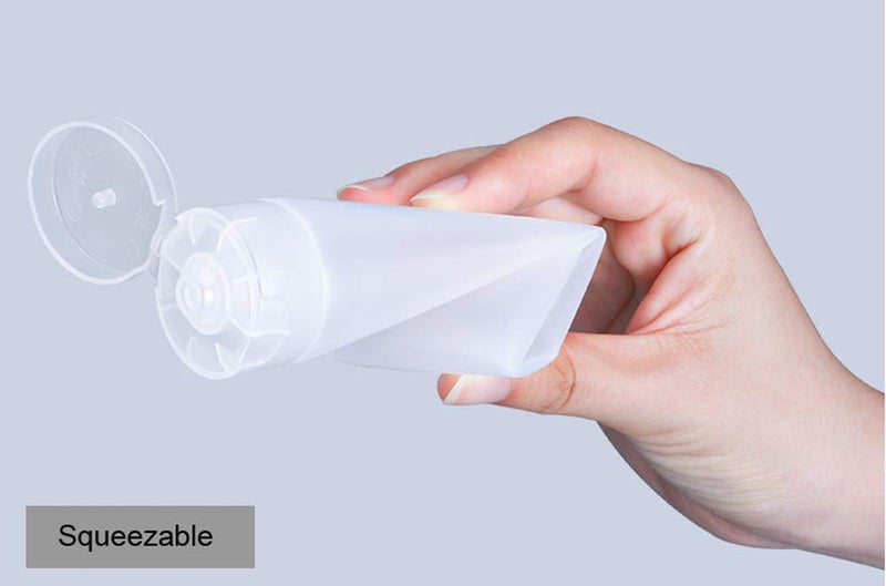 Ovenot 24PCS 50ml/1.7oz Empty Refillable Clear Plastic Squeeze Soft Tubes with Flip Cover Lotion Bottle Travel Sample Packing Cosmetic Makeup Container Storage Vials Jars for Facial Cleaner Toiletries - Image 5