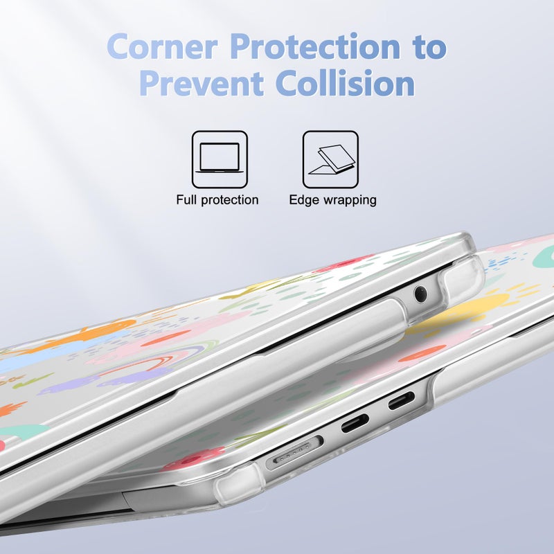 May Chen Compatible with M4 MacBook Air 15 inch Case 2025 2024 2023 A3241 A3114 M3 A2941 M2 with Liquid Retina Display & Touch ID, Plastic Hard Shell with Keyboard Cover - Rainbows Flowers - Image 3