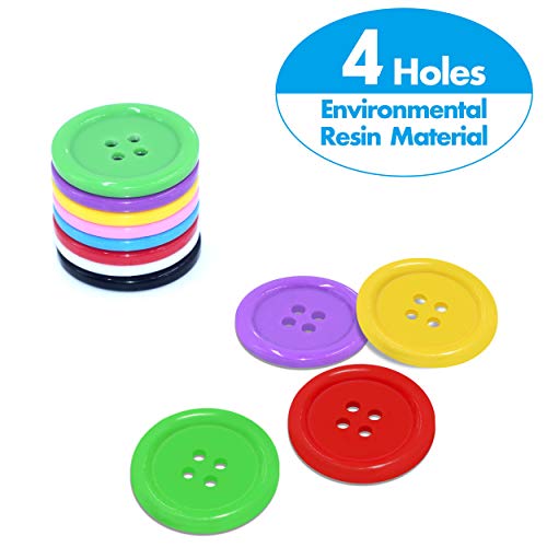 Vantasii 240 PCS in 8 Colors Round Multicolored 4 Holes Resin Buttons 25mm for Sewing Craft (1 Inch) - Image 4