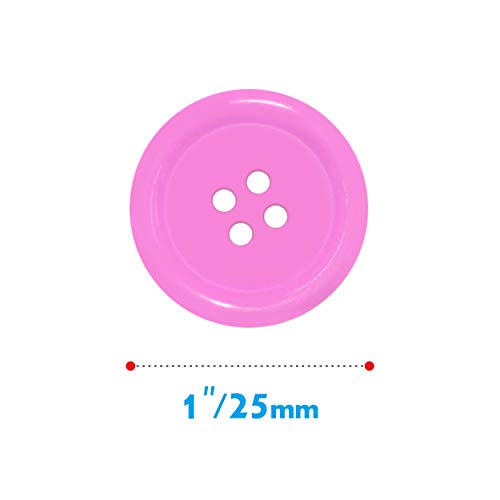 Vantasii 240 PCS in 8 Colors Round Multicolored 4 Holes Resin Buttons 25mm for Sewing Craft (1 Inch) - Image 3