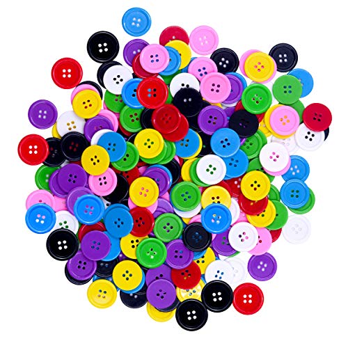 Vantasii 240 PCS in 8 Colors Round Multicolored 4 Holes Resin Buttons 25mm for Sewing Craft (1 Inch) - Image 1