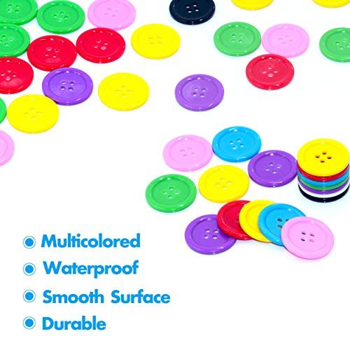 Vantasii 240 PCS in 8 Colors Round Multicolored 4 Holes Resin Buttons 25mm for Sewing Craft (1 Inch) - Image 5