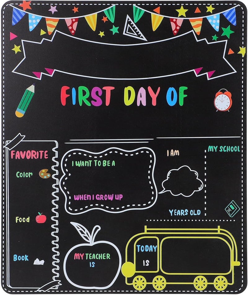 Al Raied ARS® First Day of School Double-Sided Blackboard Sign for Kids - Image 1
