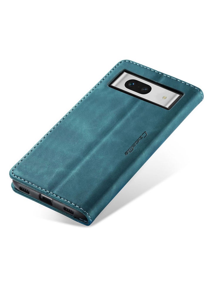 CaseMe Google Pixel 7A Case Wallet, for Google Pixel 7A Wallet Case Book Folding Flip Folio Case with Magnetic Kickstand Card Slots Protective Cover - Blue - Image 2