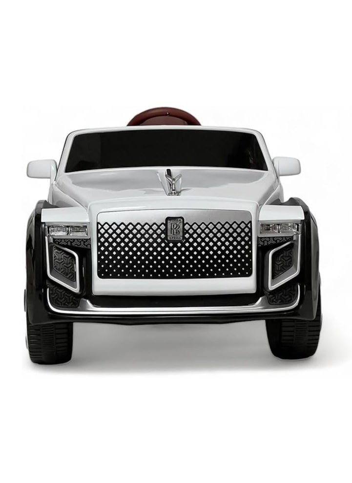 AL BADER - Electric Ride On Car Luxury Rolls Royce With 4 Motors, 12V Battery With Remote Control, Audio and Visula Effects, For Kids 3-8 Years (White). - Image 1