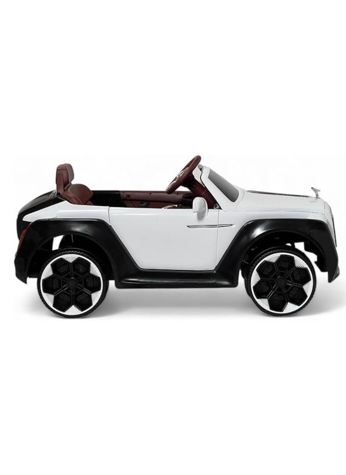 AL BADER - Electric Ride On Car Luxury Rolls Royce With 4 Motors, 12V Battery With Remote Control, Audio and Visula Effects, For Kids 3-8 Years (White). - Image 1