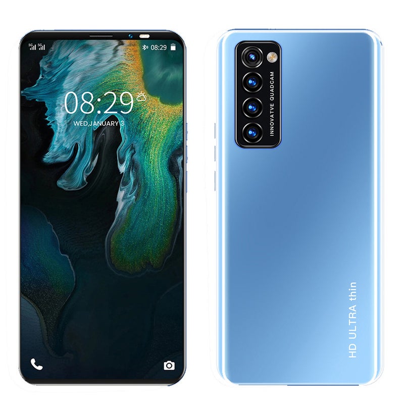 Generic (Unbranded) 5.8 Inch Rino4 Pro Smart Phone Facial Recognition HD MTK6580 Quad Core 512MB RAM 4GB ROM 4800Mah Android 10.0 Blue EU Plug - Image 1