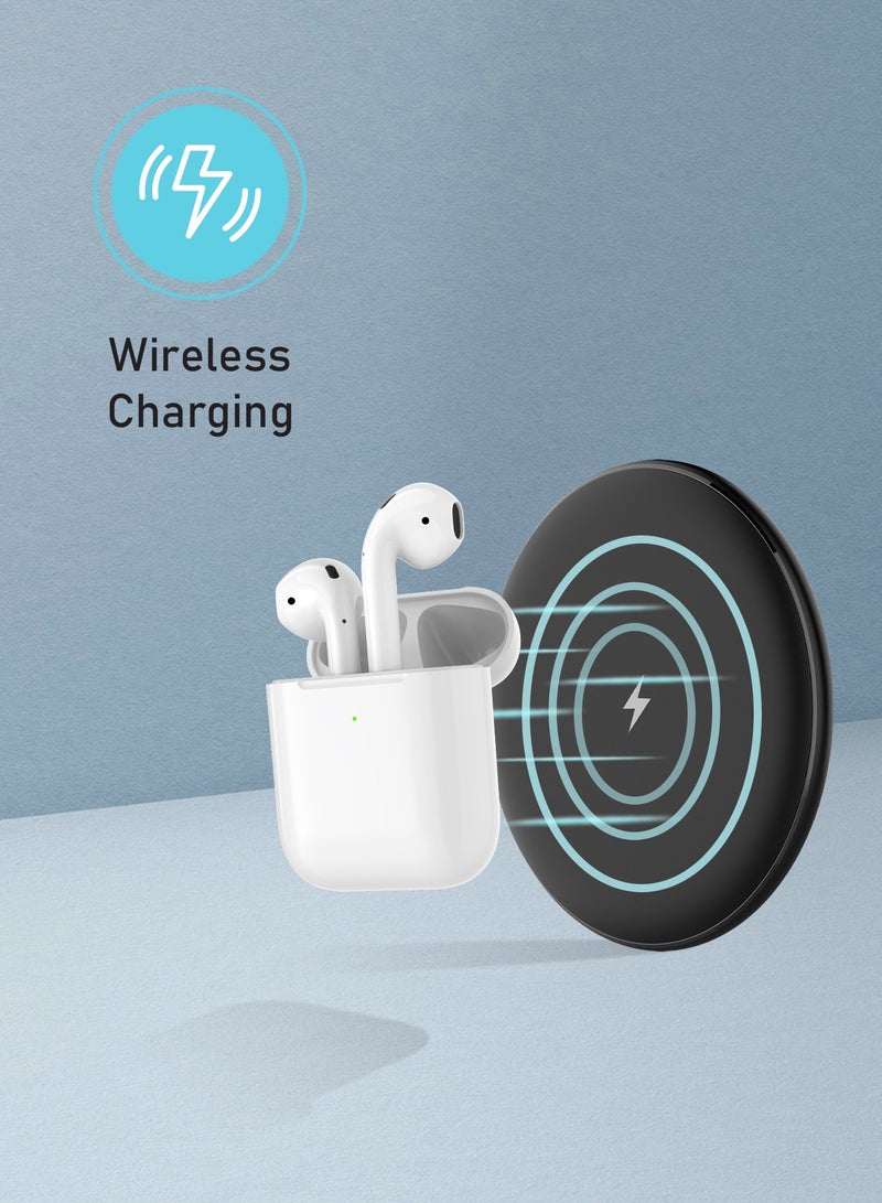 porodo Deep Bass Earbuds 2 / 20H Total Working Time / Wireless Charging / Independent Earbuds / Touch Control / Connectivity with Bluetooth 5.0 / One-Step Pairing - White - Image 4