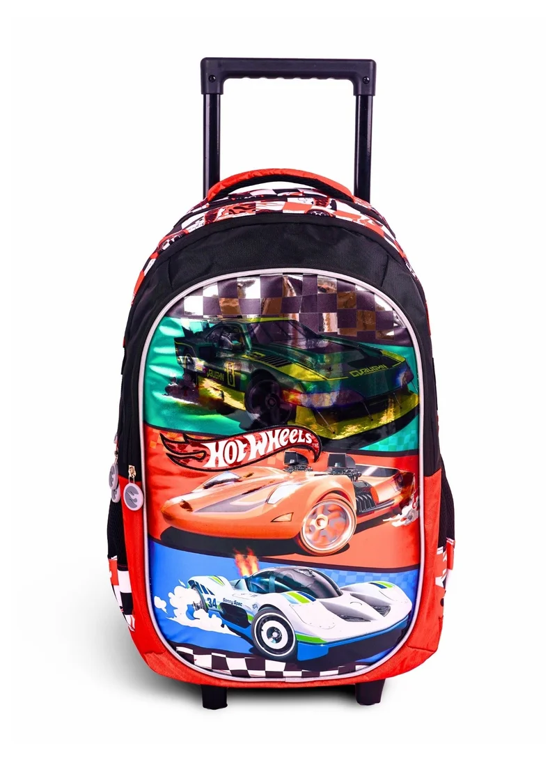 Trucare MATTEL Hot Wheels Racing Team Rolling School Backpack 18-Inch for Boys, School Bag