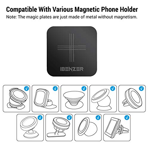 iBenzer Metal Plate for Magnetic Mount, iBenzer MagOn Car Magnet for All Magnetic Phone Car Mount Holder or Magnetic Cell Phone Holder,2 Pack,Black, CMH-MP03BK-A - Image 3