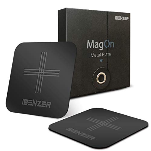 iBenzer Metal Plate for Magnetic Mount, iBenzer MagOn Car Magnet for All Magnetic Phone Car Mount Holder or Magnetic Cell Phone Holder,2 Pack,Black, CMH-MP03BK-A - Image 1