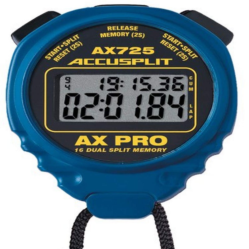 ACCUSPLIT ACCUSPLIT AX725 PRO MEMORY (16) Dual Line Stopwatch (Blue) 