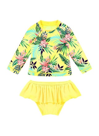 Girls' Long-Sleeve Swimsuit Two Piece Set with Sun Protection Yellow - pzsku/ZD869B14C1B28839ED3DDZ/45/_/1718178633/294c637d-acf1-46d9-9674-0485e3bb6164