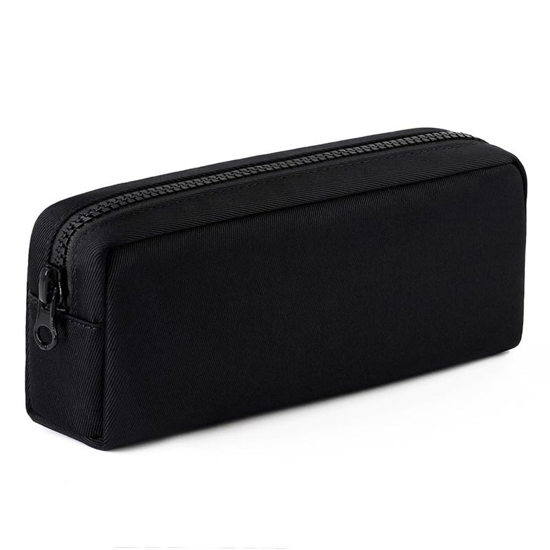 DOBMIT Big Capacity Pencil Case, Pure Color Pen Pouch with Zipper Stationary Storage Bag for Adult Officers, Black - Image 4