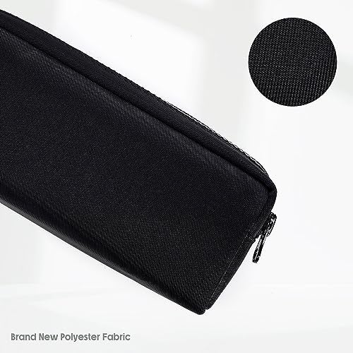 DOBMIT Big Capacity Pencil Case, Pure Color Pen Pouch with Zipper Stationary Storage Bag for Adult Officers, Black - Image 2