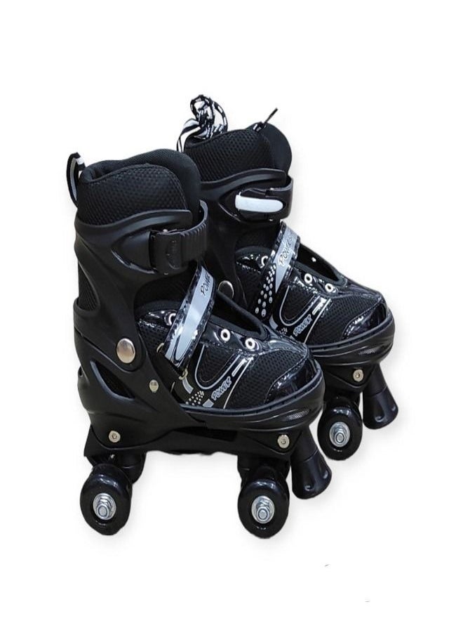 SPORT - Skates  shoes 4 Wheel Outdoor Sports 3 Size  Large (39-42) Black - Image 1