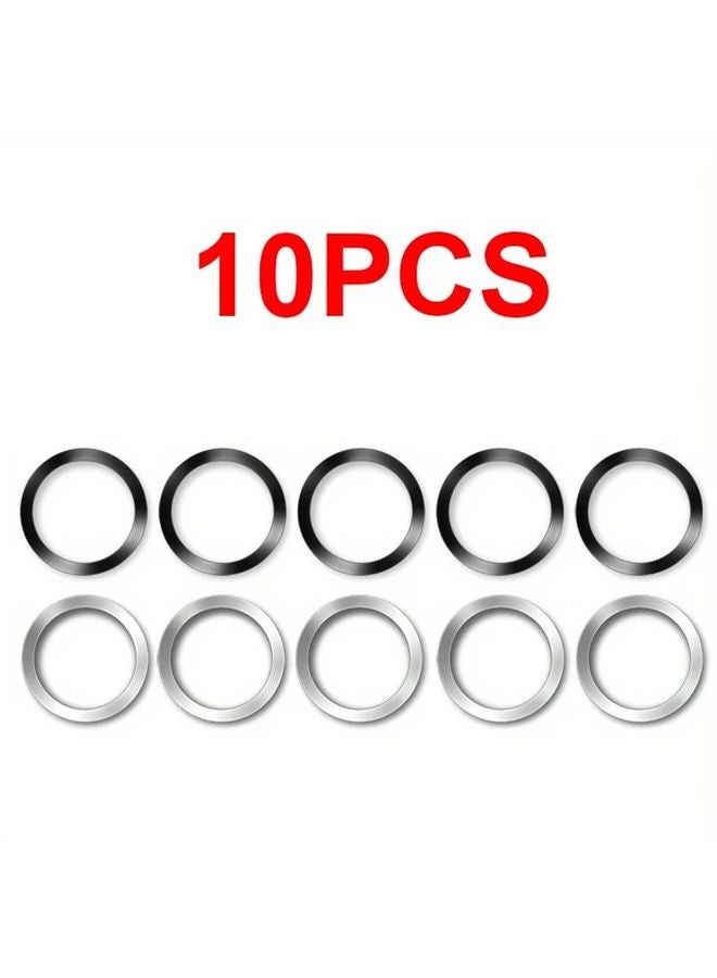 Black 6 Pack Self Adhesive Metal Ring Stickers For Apple iPhone Cases Magnetic Wireless Charging Ring Compatible With iPhone 15 - Image 3