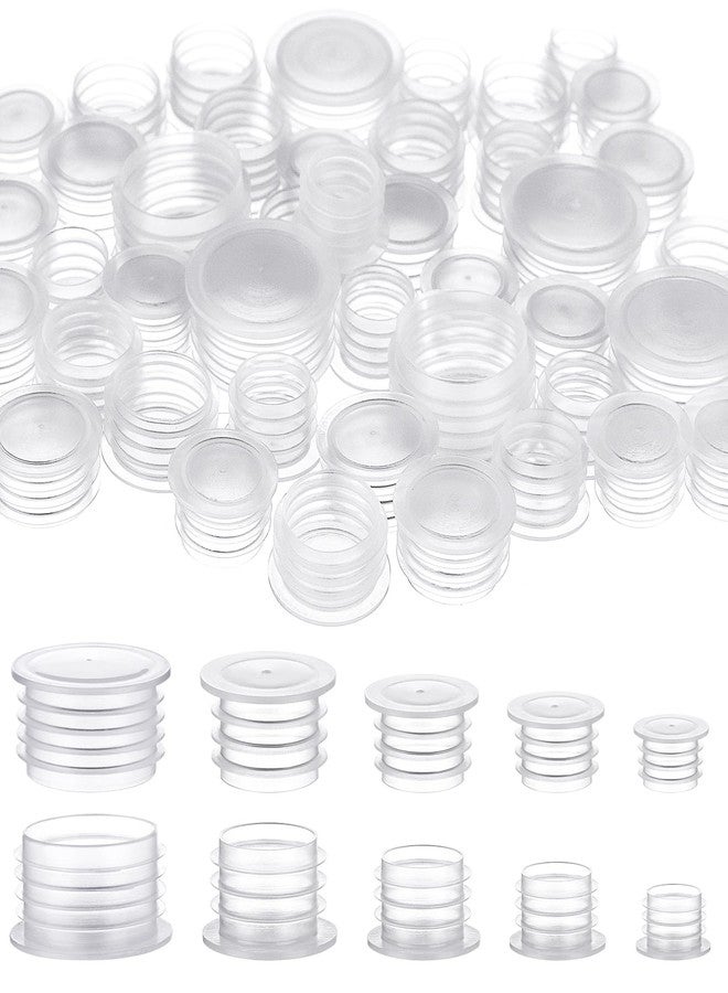Oppaxf 100 Pieces Salt and Pepper Shaker Stoppers 1/2 Inch, 9/16 Inch, 5/8 Inch, 11/16 Inch and 7/8 Inch Plastic Salt Shaker Plug Replacement Salt and Pepper Shaker Stoppers for Pots Bottles Pipes - Image 1