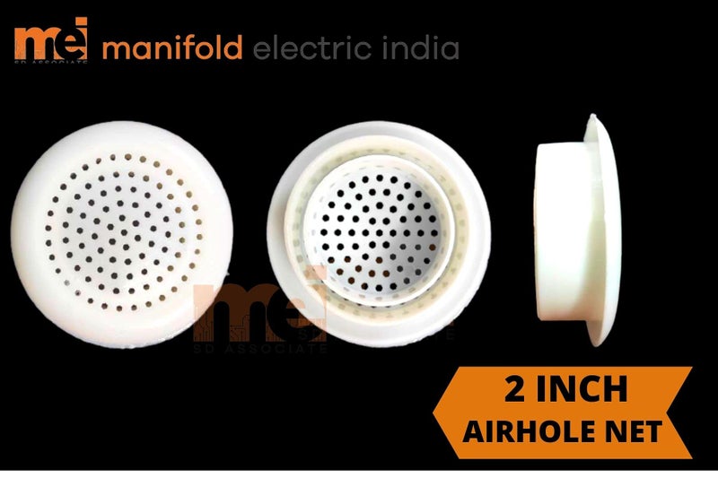 Mei Manifold Electric India Wall Air Hole Closer Mosquito Net Dust Controller Round 2 Inch (5.7 cm) (White-12 Pcs) - Image 3