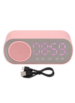 Digital Alarm Clock Small Desk Clock Bluetooth 5.0 Clock Speaker Hifi Led Mirror Screen Micro Usb Charging Clock Radio Smart Clock For Bedroom Valentine'S Day Gifts For