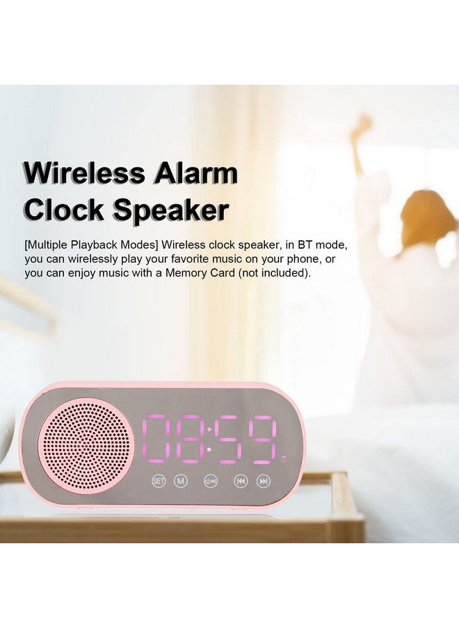Heayzoki - Digital Alarm Clock Small Desk Clock Bluetooth 5.0 Clock Speaker Hifi Led Mirror Screen Micro Usb Charging Clock Radio Smart Clock For Bedroom Valentine'S Day Gifts For - Image 1