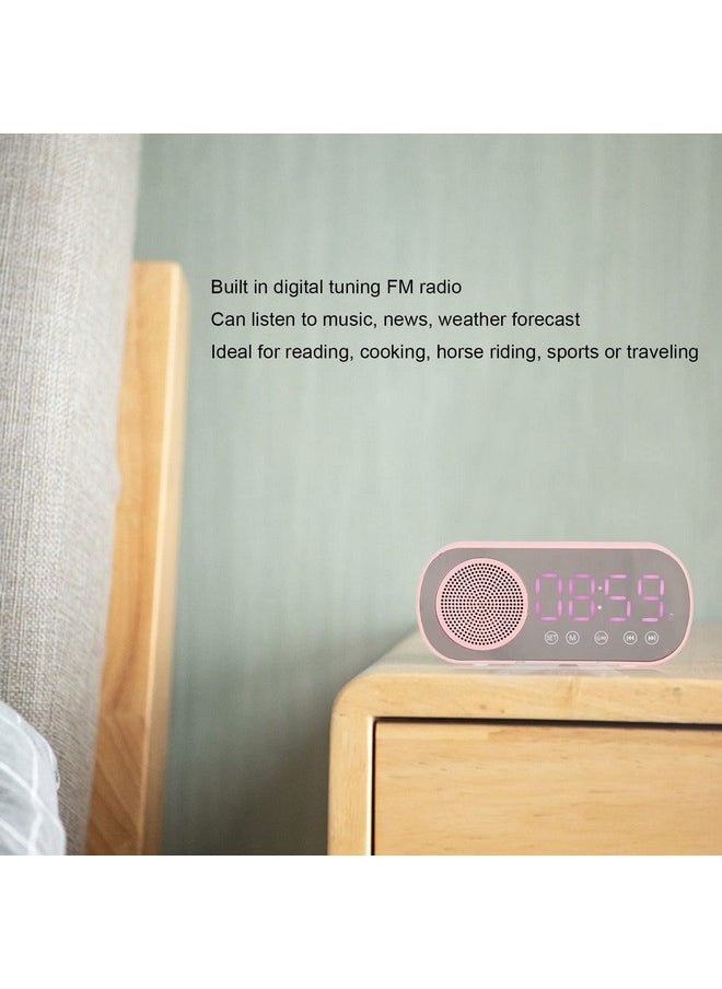 Heayzoki - Digital Alarm Clock Small Desk Clock Bluetooth 5.0 Clock Speaker Hifi Led Mirror Screen Micro Usb Charging Clock Radio Smart Clock For Bedroom Valentine'S Day Gifts For - Image 1