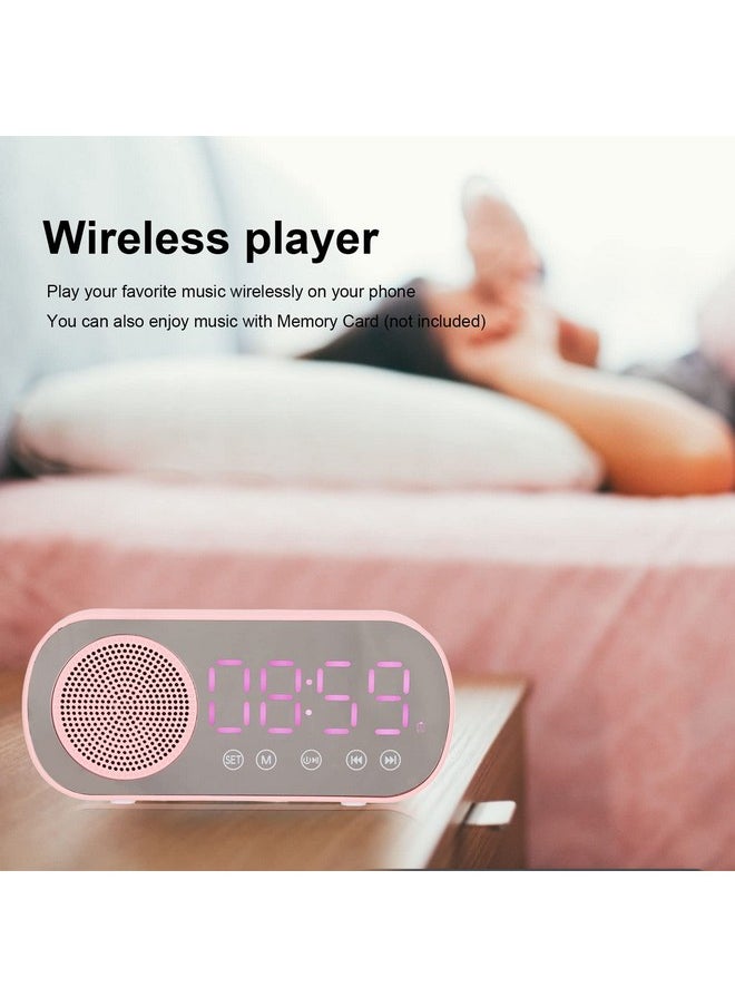 Heayzoki - Digital Alarm Clock Small Desk Clock Bluetooth 5.0 Clock Speaker Hifi Led Mirror Screen Micro Usb Charging Clock Radio Smart Clock For Bedroom Valentine'S Day Gifts For - Image 1