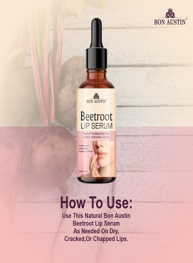 Bon Austin Beetroot Lip Serum Oil- For Soft and Shiny Lips - Lip Lightening & for Dry Lips Combo Pack Of 2 Bottle, 30ml(60ml) - Image 4