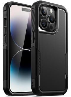 Case For Iphone 14 Pro Max 6.7 Inch Heavy Duty Dual Layer Rugged Protection Shockproof Protective Tough Phone Cover With Matte Back Black