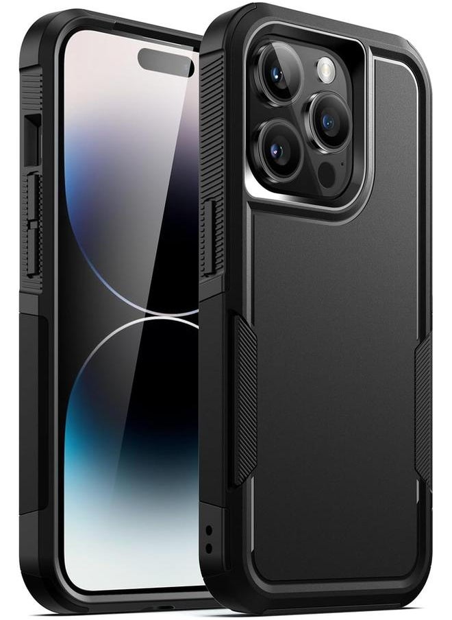 Jetech Case For Iphone 14 Pro Max 6.7 Inch Heavy Duty Dual Layer Rugged Protection Shockproof Protective Tough Phone Cover With Matte Back Black  - Image 1