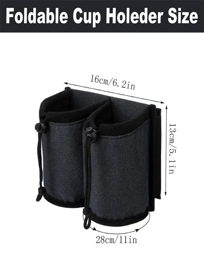 حامل أكواب الأمتعة، حامل أكواب السفر للأمتعة، حامل مشروبات الأمتعة، تجميع كوبين من القهوة لحقيبة السفر ذات العجلات، حقيبة سفر صغيرة، حقيبة أكواب - Image 2