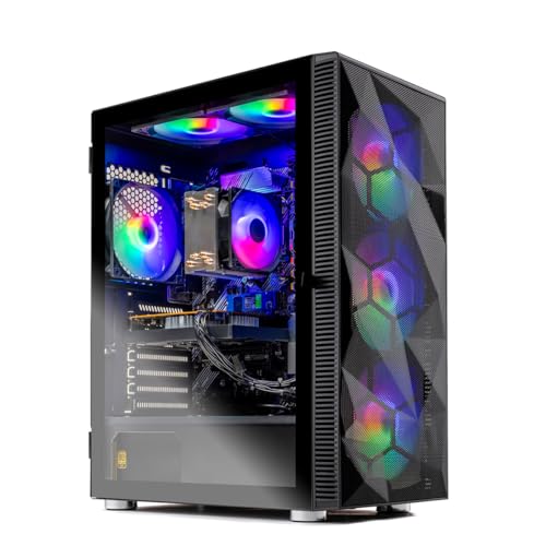 Skytech Gaming Storm Desktop PC, Ryzen 5 5500 3.6 GHz (4.2GHz), AMD RX 9060XT 8GB, 1TB NVMe SSD, 16GB DDR4 RAM 3200, 650W Gold PSU, Wi-Fi, Win 11 - Image 1