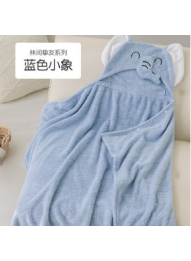 Baby Cloak, Mother And Baby Blanket, Coral Velvet, Soft And Absorbent, Cartoon Hooded Baby Blanket Exclusive