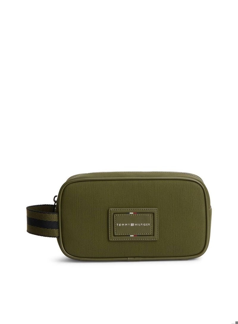 TOMMY HILFIGER Textile Logo Patch Washbag - Image 1