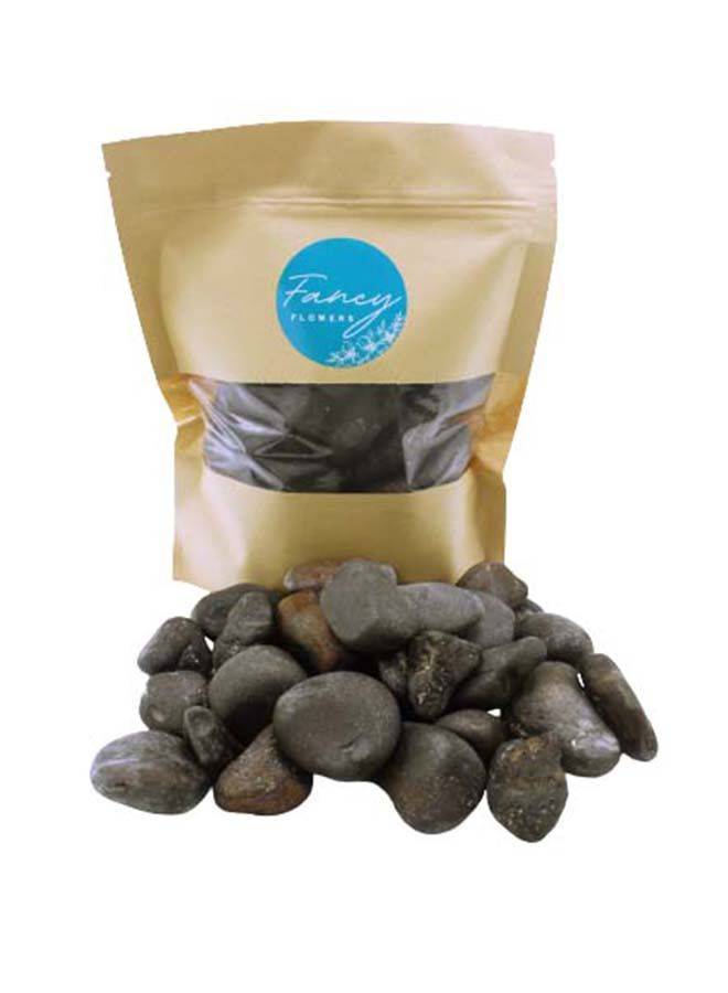 FANCY FLOWERS Natural Polished Decorative  black Stones Pebbles For Flowerpot, Garden And Aquarium Decoration  15 - Image 1