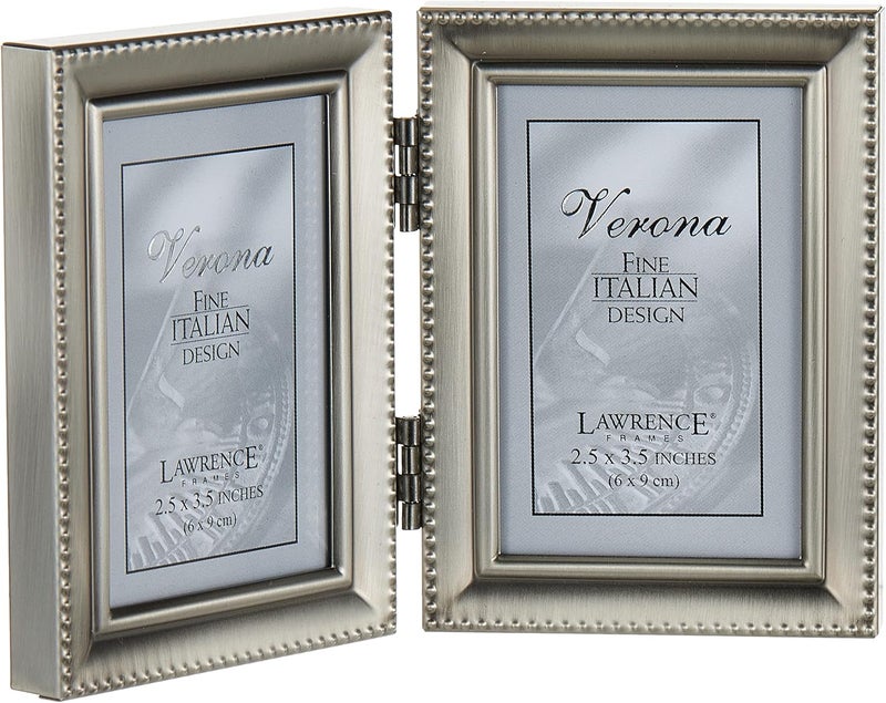 Lawrence Frames Bead Border Design, 2.5x3.5 Double, Pewter - Image 2