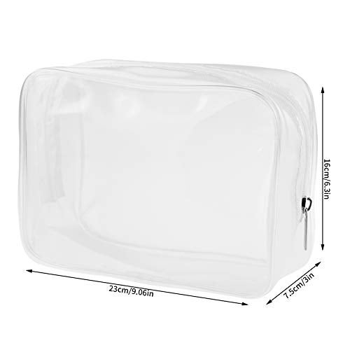 Wobe 5 Packs Clear Cosmetics Bag TSA Approved, Wobe PVC Zippered Toiletry Carry Pouch Portable Makeup Bag for Vacation Travel, Bathroom and Organizing Waterproof Makeup Vinyl Case (Large, White) - Image 2