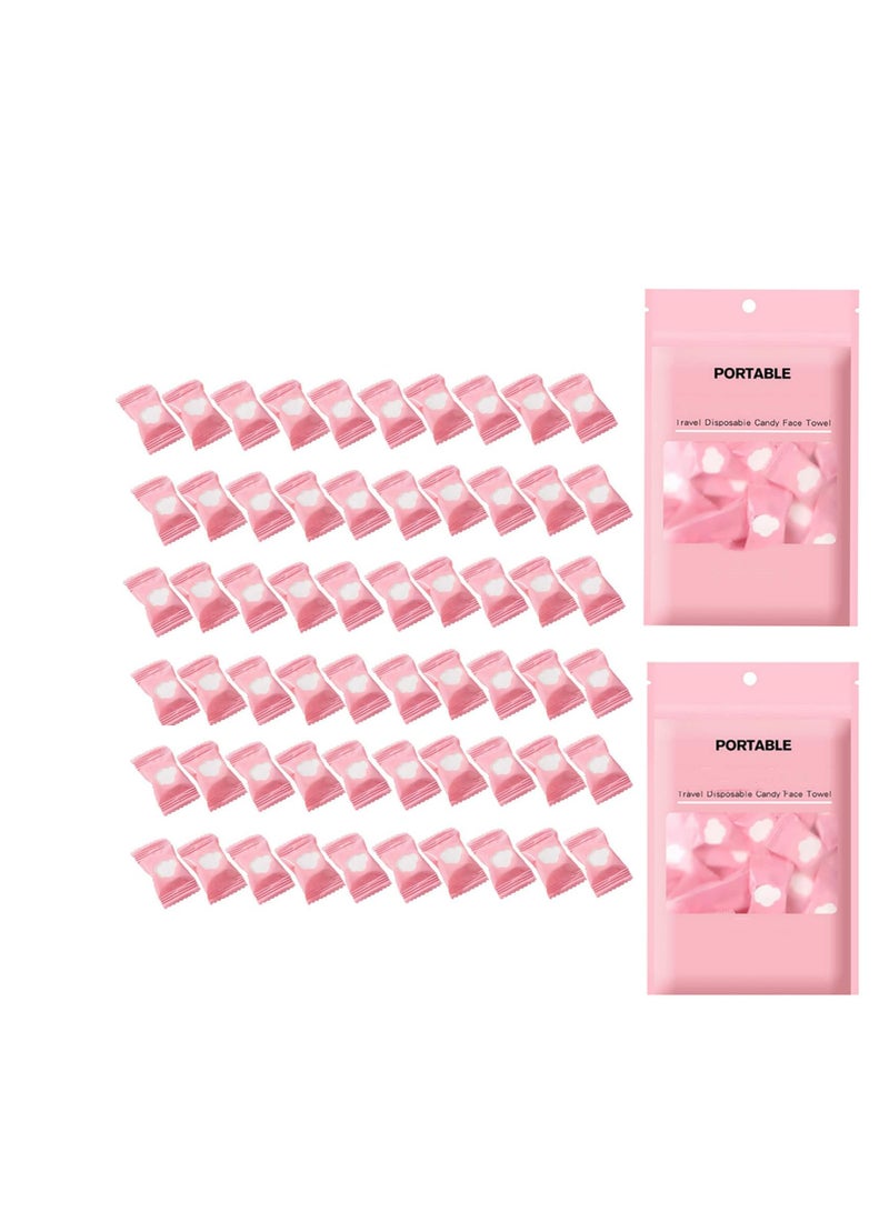 SYOSI Disposable Compressed Towel  - 60 Pack Mini Coin Cotton Towels for Travel, Home, Camping, Hiking, Beauty Salon, and Outdoor Activities 7.8*8.6inch - Image 1