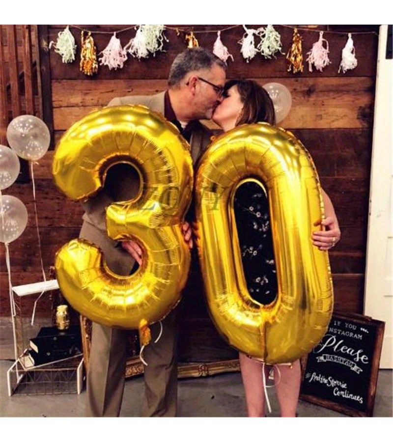 Large Gold Number 7 Foil Balloon Birthday Party Decoration Prop - Image 2