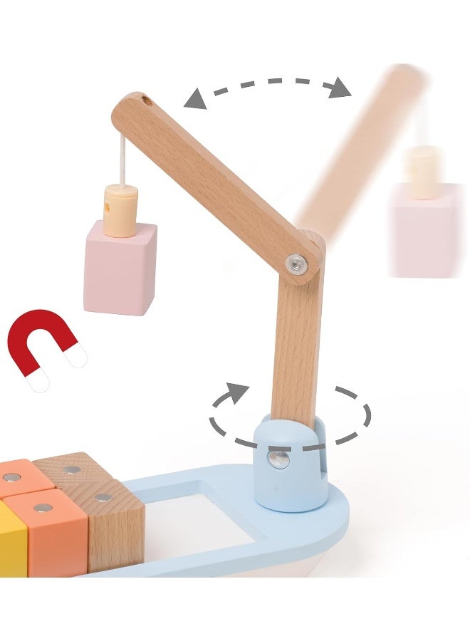 Classic World لعبة كلاسيك وورلد المغناطيسية سفينة الشحن 13 قطعة قارب خشبي للأطفال - Image 4