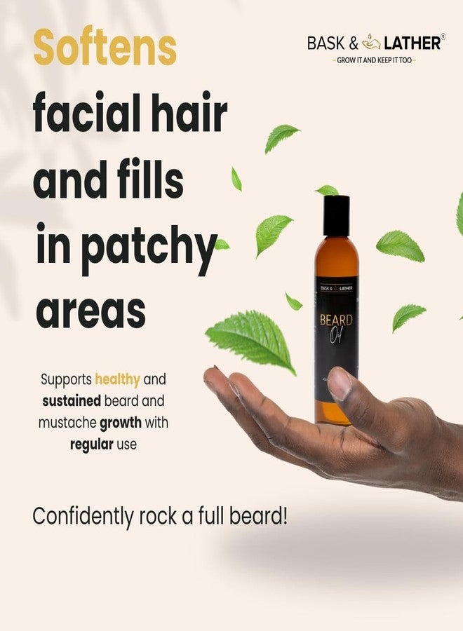 Bask & Lather Beard Growth Oil, Frizz Free Hair Oil for Men Beard Care with Vitamins & Natural Ingredients to Hydrate, Smooth & Soften for Shiny, Thicker Fuller Beard Hair and Texture, 4 fl oz - Image 3