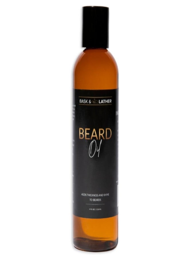 Bask & Lather Beard Growth Oil, Frizz Free Hair Oil for Men Beard Care with Vitamins & Natural Ingredients to Hydrate, Smooth & Soften for Shiny, Thicker Fuller Beard Hair and Texture, 4 fl oz - Image 1