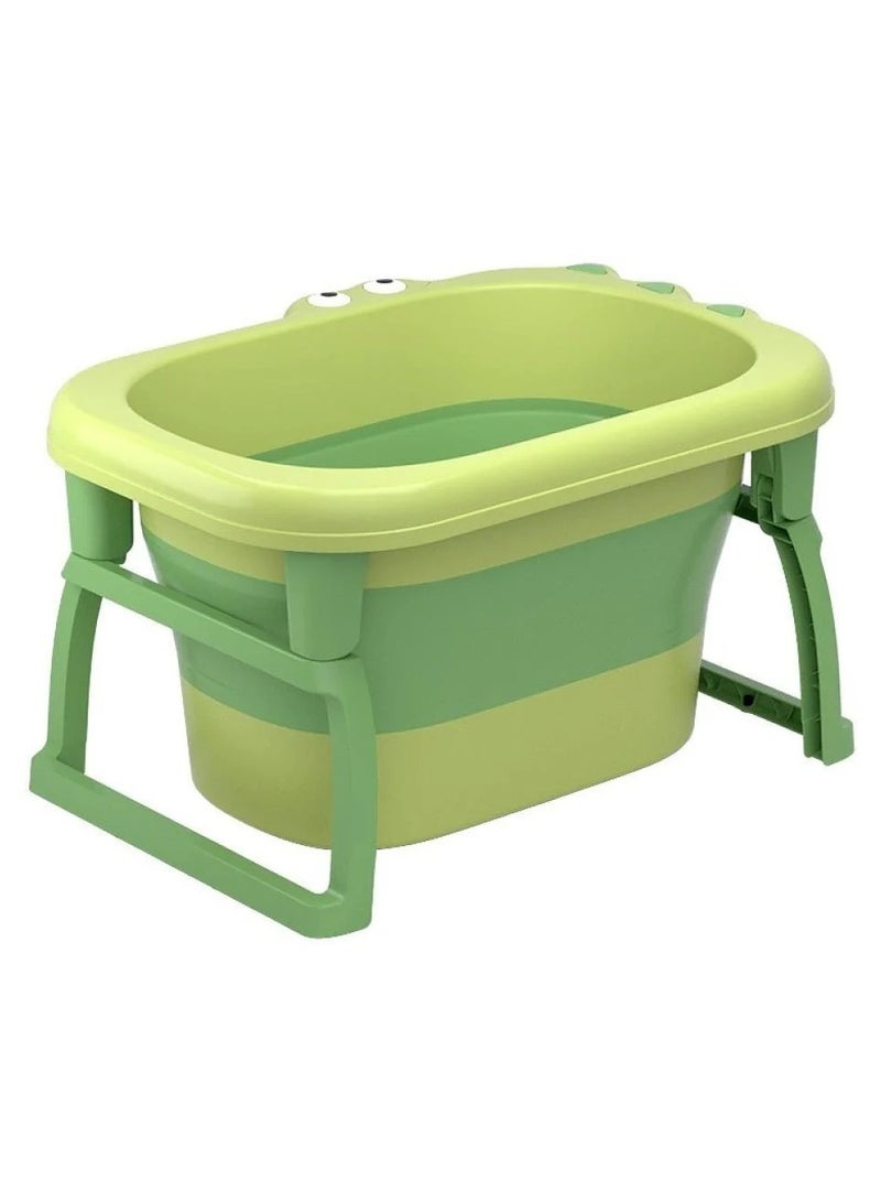 فول جوي حوض استحمام قابل للطي للأطفال مع قاعدة مضادة للانزلاق، وسدادة مياه تستشعر درجة الحرارة، وحوض استحمام قابل للتثبيت على الحائط للأطفال الصغار من عمر 0 ​​إلى سنتين، 76*54*42.5 سم - Image 1