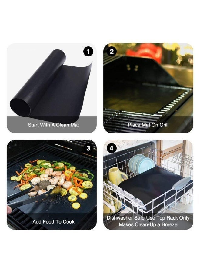 Heavy Duty Teflon BBQ Grill Mat - Non-Stick Fiber Reusable Barbecue Sheet - Heat Resistant up to 260°C - Waterproof & Oilproof Cooking Liner for Grill & Oven - Image 3