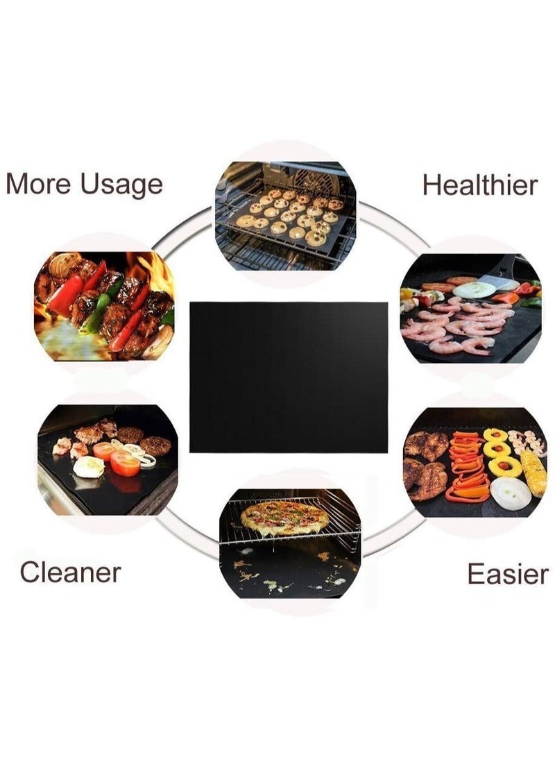Heavy Duty Teflon BBQ Grill Mat - Non-Stick Fiber Reusable Barbecue Sheet - Heat Resistant up to 260°C - Waterproof & Oilproof Cooking Liner for Grill & Oven - Image 1