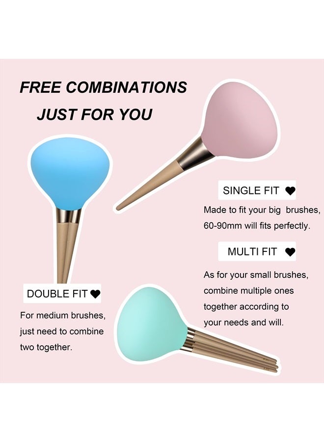 Flyaway Makeup Brush Covers, Silicone Brush Organizer Case for Makeup Storage and Protect Makeup Bag, 4 Pack Reusable Brush Holders for Travel, Dustproof Brush Protector for Makeup Lovers and Wife - Image 2