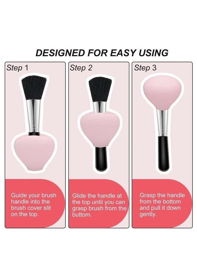 Flyaway Makeup Brush Covers, Silicone Brush Organizer Case for Makeup Storage and Protect Makeup Bag, 4 Pack Reusable Brush Holders for Travel, Dustproof Brush Protector for Makeup Lovers and Wife - Image 4