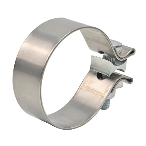 Elifecenter Universal ID 35 inch Exhaust Clamp Stainless Steel 312 inch Narrow Band Lap Joint Clamp - Image 1