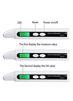 Skin Analyzer Skin Moisture Analyzer Facial Moisture Meter Skin Care Water Oil Tester Detector Portable Easy Operate Digital Skin Moisture Sensor for Beauty Salon Spa Home Travelling Gift Girls Women